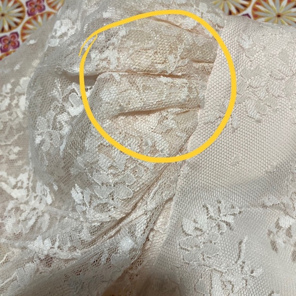 Vintage Barbara Chodos for Michael Marcella Peach Lace Drop Waist Dress | 80s - Picture 13 of 16